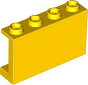 Panel 1 x 4 x 2 with Side Supports - Hollow Studs in Yellow