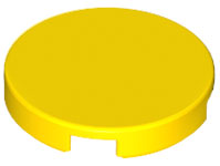 Tile Round 2 x 2 with Bottom Stud Holder in Yellow