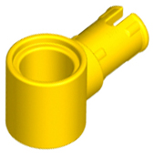 Technic Pin Connector Hub with 1 Pin with Friction Ridges Lengthwise in Yellow