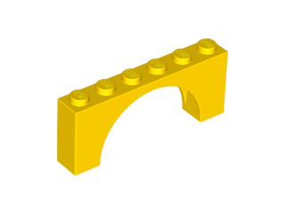 Brick Arch 1 x 6 x 2 - Thin Top without Reinforced Underside [New Version] in Yellow