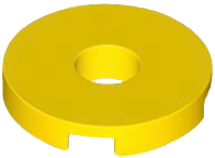 Tile Special Round 2 x 2 with Hole in Yellow