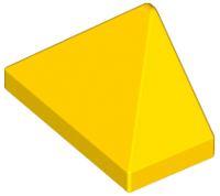 Brick Sloped 45° 2 x 1 Triple with Inside Stud Holder in Yellow
