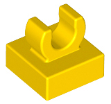 Tile Special 1 x 1 with Clip with Rounded Edges in Yellow