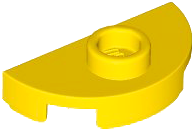 Plate Special Round 1 x 2 Half Circle with Stud (Jumper) in Yellow