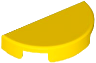 Tile Round 1 x 2 Half Circle in Yellow