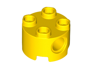 Brick Round 2 x 2, Pin Holes in Yellow