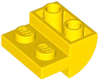 Brick Curved Inverted 2 x 2 with 1 x 2 Cutouts in Yellow