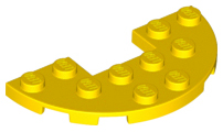 Plate Round Half 3 x 6 with 1 x 2 Cutout in Yellow