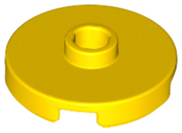 Plate Special Round 2 x 2 with Center Stud (Jumper Plate) in Yellow