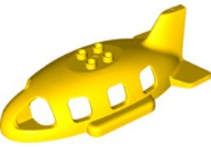 Duplo Airplane Midsize Fuselage Upper with Tail [PLAIN] in Yellow