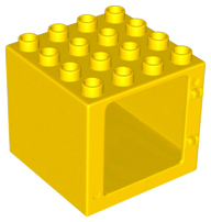 Duplo Door / Window Frame 4 x 4 x 3 with Thin Top in Yellow