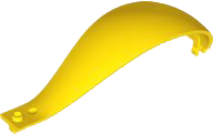 Panel 4 x 4 x 13 Curved Tapered with Clip at Each End in Yellow