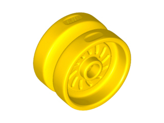 Wheel 18 x 12 with Axle Hole and Stud in Yellow