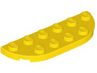Plate Round Corners 2 x 6 Double in Yellow