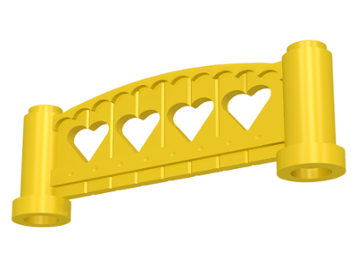 Fabuland Fence 1 x 6 x 2 Rounded in Yellow