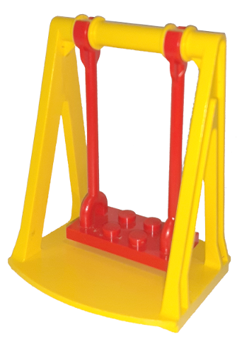 Fabuland, Swing Base with Red Seat [Complete Assembly] in Yellow
