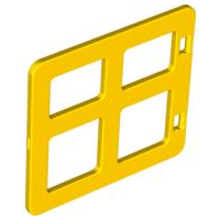 Duplo Door / Window with Four Panes Square Corners in Yellow