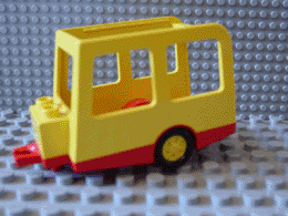 Duplo Camer van / Caravan / Trailer with Black Wheels in Yellow