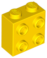 Brick Special 1 x 2 x 1 2/3 with 4 Studs on 1 Side in Yellow