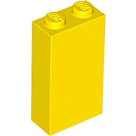 Brick 1 x 2 x 3 with Bottom Stud Holder in Yellow