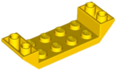 Brick Sloped Inverted 45° 6 x 2 Double with 2 x 4 Recessed in Yellow