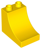 Duplo Brick 2 x 3 x 2 with Curve in Yellow