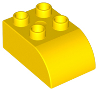 Duplo Brick 2 x 3 with Curved Top in Yellow