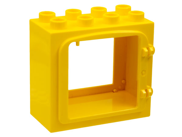 Duplo Door / Window Frame with Raised Door Outline in Yellow