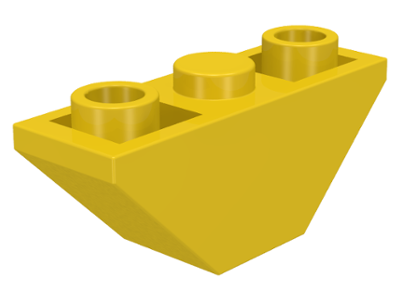 Brick Sloped Inverted 45° 3 x 1 Double with 2 Completely Open Studs in Yellow