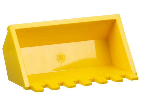 Construction Vehicle Bucket 7 Teeth 3 x 6 with Digger Bucket Arm Connection in Yellow