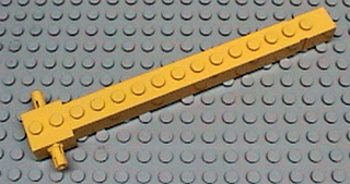 Crane Arm Outside, Wide, 15 Studs, End Notch, 2 Friction Pins in Yellow