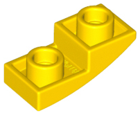 Brick Curved Inverted 2 x 1 in Yellow