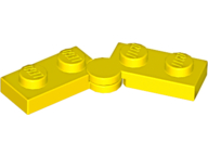 Hinge Plate 1 x 4 Swivel Top / Base - Hollow Clip [Complete Assembly] in Yellow