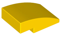 Brick Curved 3 x 2 No Studs in Yellow
