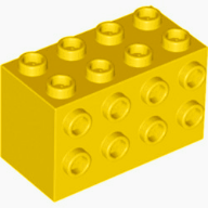 Brick Special 2 x 4 x 2 with Studs on Sides in Yellow