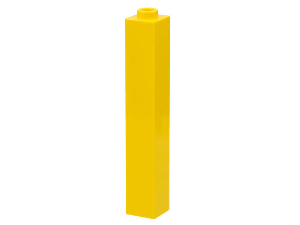 Brick 1 x 1 x 5 with Blocked Open or Hollow Stud in Yellow
