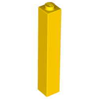 Brick 1 x 1 x 5 with Solid Stud in Yellow