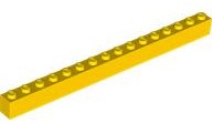 Brick 1 x 16 in Yellow
