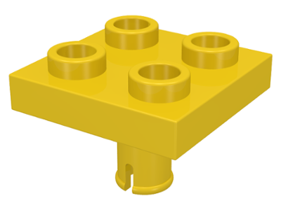 Plate Special 2 x 2 with Pin on Bottom in Yellow