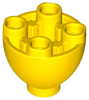 Brick Round 2 x 2 x 1 1/3 Inverted in Yellow