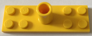 Plate Special 2 x 6 with Pole Holder Pin in Yellow