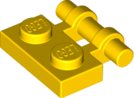 Plate Special 1 x 2 Side Handle [Free Ends] in Yellow
