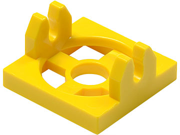 Magnet Holder Tile 2 x 2 - Tall Arms with Deep Notch in Yellow