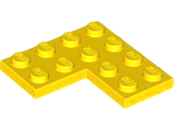 Plate 4 x 4 Corner in Yellow