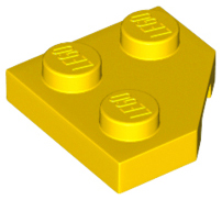 Wedge Plate 2 x 2 Cut Corner in Yellow