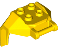 Plate Special, 2 x 2 Studs and Handle, Closed Ends (Mech Chest Plate / Armor) in Yellow