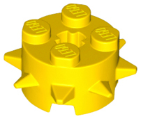 Brick Round 2 x 2 Special with Spikes in Yellow