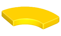 Tile 2 x 2 Curved, Macaroni in Yellow