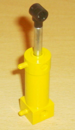 Pneumatic Cylinder with 2 Inlets Medium (48mm) with Yellow Top in Yellow