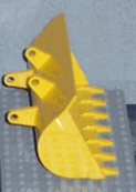 Technic Digger Bucket 8 x 14 with 7 teeth in Yellow